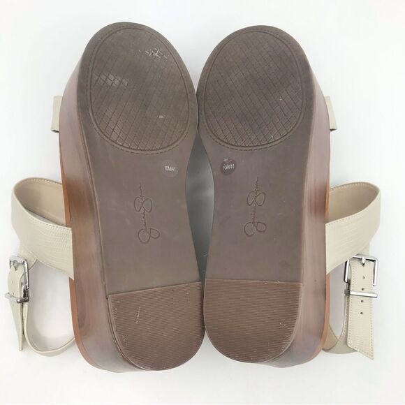 Jessica Simpson CRYSTIL Cream Brown Chunky Wood Platform Sandals - Picture 15 of 16